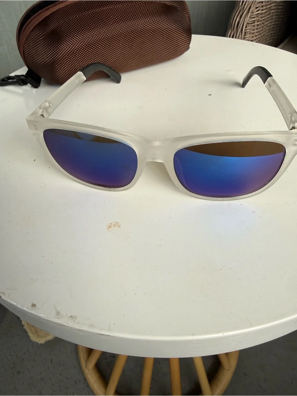 Maui Jim Clear Frame Sunglass Lenses with Blue Mirrors